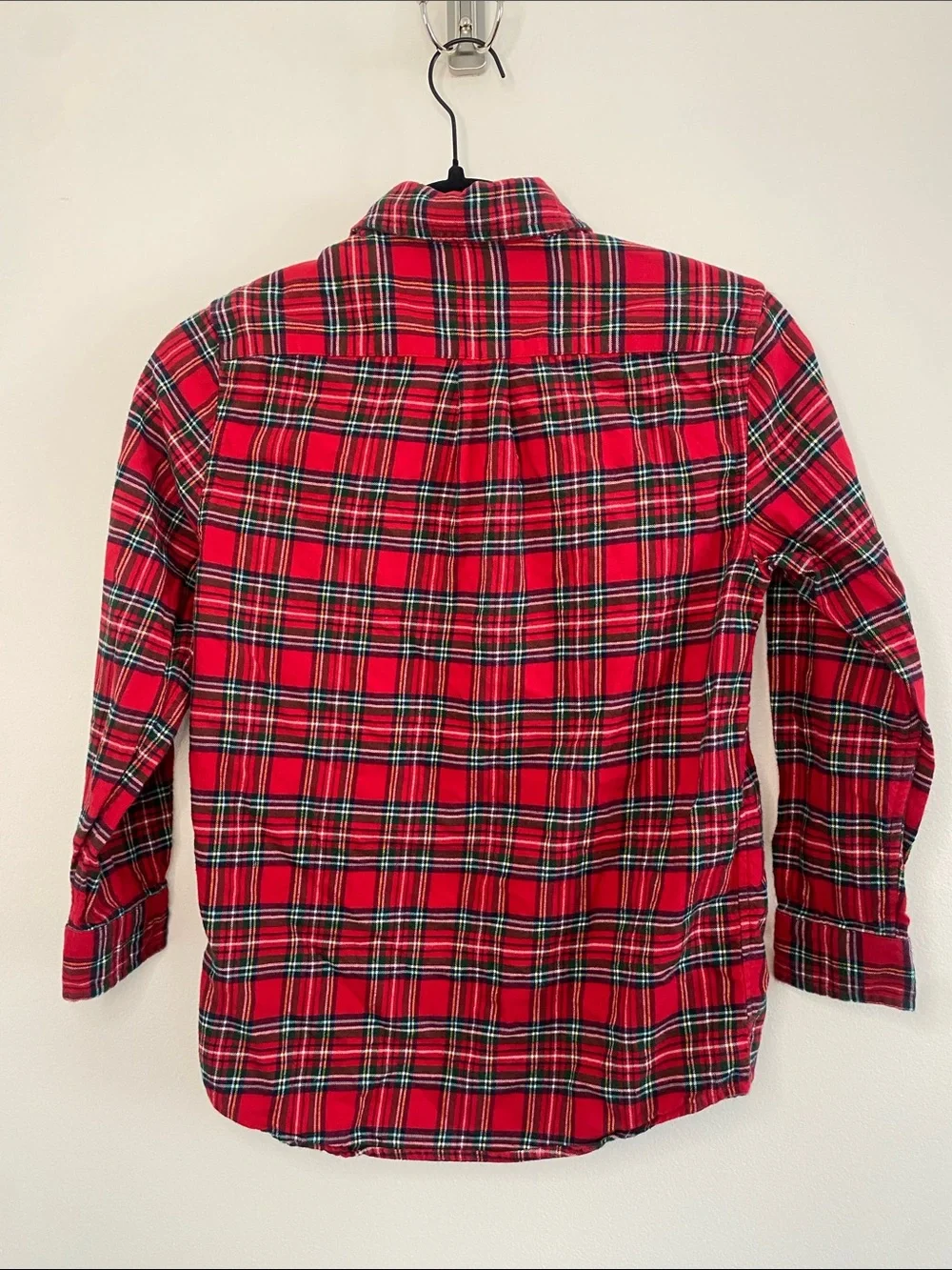 Vineyard Vines Boy's Red Green Plaid Flannel Holiday Button-Up Shirt Small 8-10